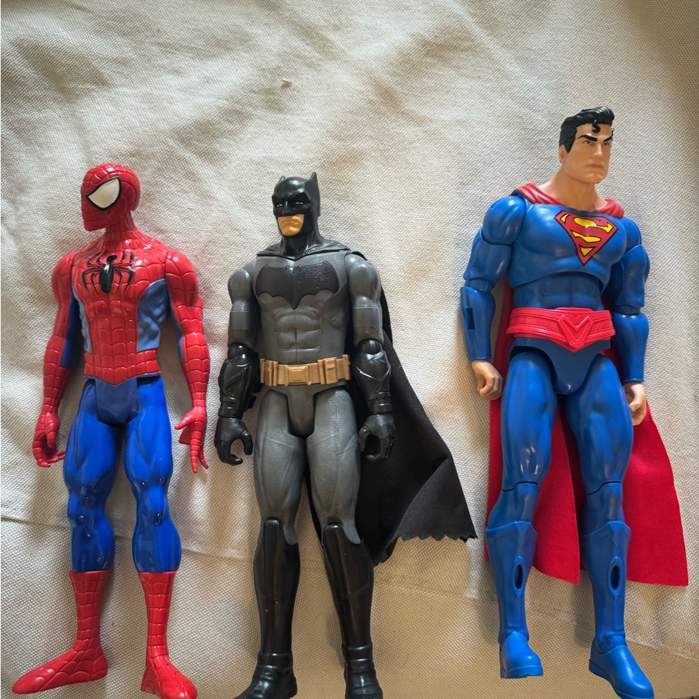 Superhero Action Figure Set - Blue, Black, Red